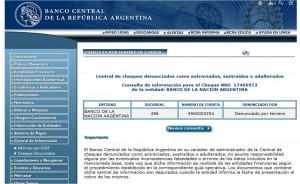 Prueba de cheque denunciado o robado